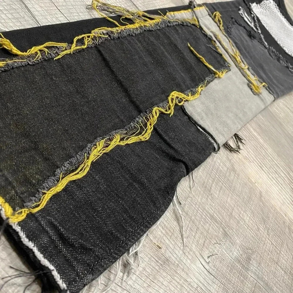 MNML Jeans Mens 28‎ Black Patchwork Distressed Grunge Biker Streetwear Punk - Picture 6 of 13